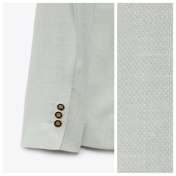 NWT. Zara Light Green Double Breasted Blazer. Size S. - Picture 6 of 13